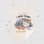 ベッドの予定が入ってごめんなさい、居心地のよい猫 ゴルフタオル (インサイチュ)