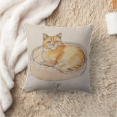 ベッドの猫 クッション (ブランケット)