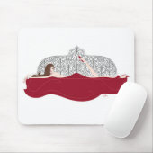 ベッドの白のマウスパッド マウスパッド (マウス)