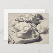 ベッドの若者 ポストカード (正面/裏面)
