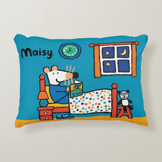 ベッドの青のパジャマの準備ができているMaisy アクセントクッション (正面)