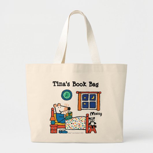 ベッドの青のパジャマの準備ができているMaisy ラージトートバッグ (正面)