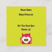 ベッドアンドブレックファーストギフトアンドプロモーションコーヒーマグN スクエア名刺 (裏面)