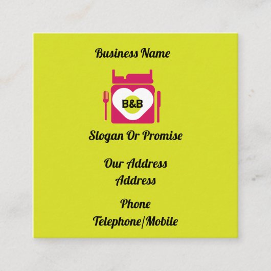 ベッドアンドブレックファーストギフトアンドプロモーションコーヒーマグN スクエア名刺 (正面)