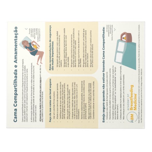 ベッドシェアリングと授乳中の涙 – 遠くに （ポルトガル語） ノートパッド (正面)