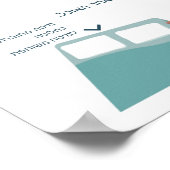 ベッドシェアリングと授乳用ポスター（ヘブライ語） ポスター (角)