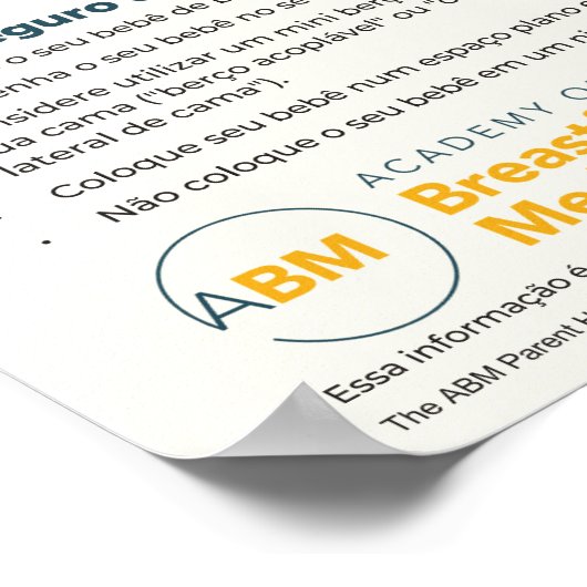 ベッドシェアリングと授乳用ポスター（ポルトガル） ポスター (角)