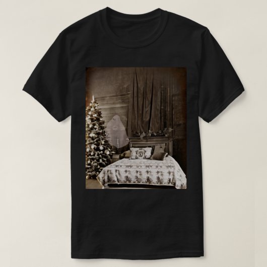 ベッドシート幽霊ビクトリアンクリスマス Tシャツ (デザイン正面)