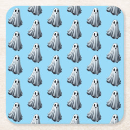 ベッドシート幽霊 スクエアペーパーコースター