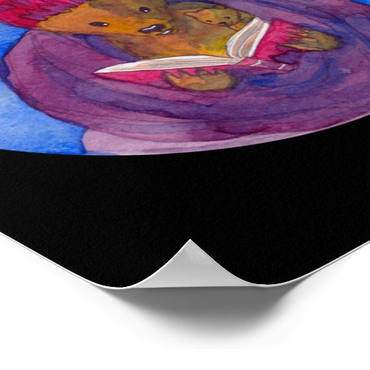 ベッドタイムストーリーにステッカーが貼られている ポスター (角)