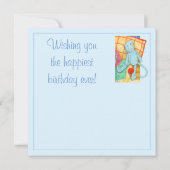 ベッドタイムストーリースクエアフラット誕生日カード/ブルー カード (裏面)