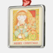 ベッドタイムスナックプレミアムオーナメント+文字/クリーム メタルオーナメント (左)