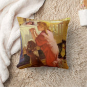 ベッドタイム祈りの言葉、子犬と女の子、ヴィンテージ宗教 クッション (ブランケット)