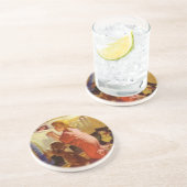 ベッドタイム祈りの言葉、子犬と女の子、ヴィンテージ宗教 コースター (側面)