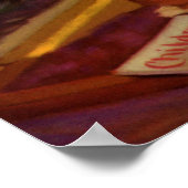 ベッドタイム祈りの言葉、子犬と女の子、ヴィンテージ宗教 ポスター (角)