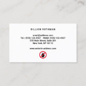 ベッドバグ駆除剤 名刺 (裏面)