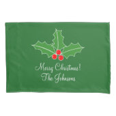 ベッドパーソナライズされた用メリークリスマス枕カバー 枕カバー (正面)