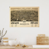 ベッドフォードバージニアの歴史地図 ポスター (キッチン)