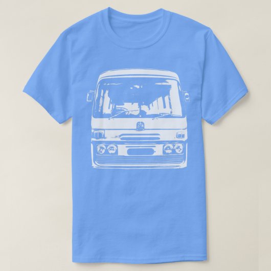 ベッドフォード1970年代の英国のクラシックコーチmonoblock whit tシャツ (デザイン正面)
