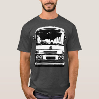 ベッドフォード1970年代イギリスのクラシックコーチmonoblock blac tシャツ