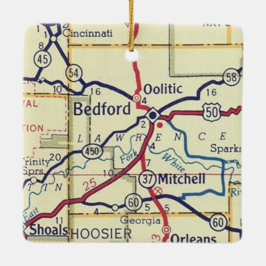 ベッドフォードINヴィンテージマップ セラミックオーナメント (裏面)