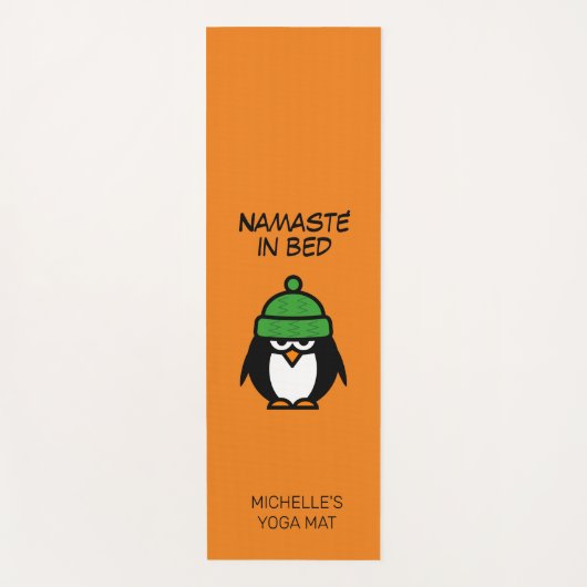 ベッドペンギンのおもしろい漫画名前をカスタムする ヨガマット (正面)