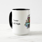 ベッドマグカップのHam無線操作士 マグカップ (正面左)