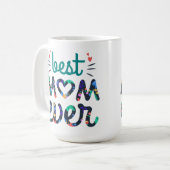 ベッドママは今までにかわいいフローラタイポグラフィ コーヒーマグカップ (正面左)