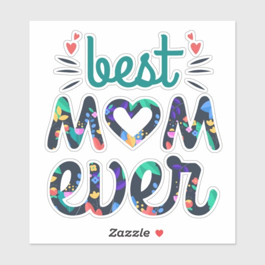 ベッドママは今までにかわいいフローラタイポグラフィ シール (シート)