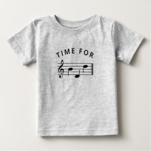 ベッドミュージックノートおもしろいミュージシャントレブルクレフ、 音符記号 ベビーTシャツ