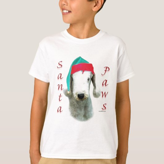 ベッドリントンテリアサンタポーズ Tシャツ (正面)