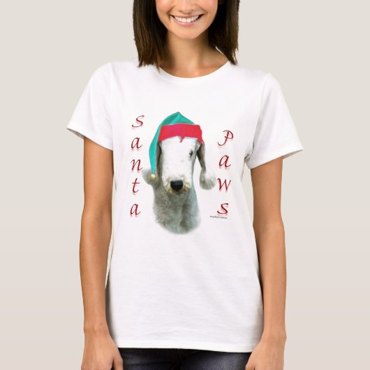 ベッドリントンテリアサンタポーズ Tシャツ (正面)