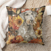 ベッドリントンテリアードッグ秋ウオーターカラーフラワー クッション (ブランケット)