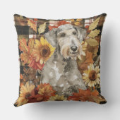 ベッドリントンテリアードッグ秋ウオーターカラーフラワー クッション (裏面)