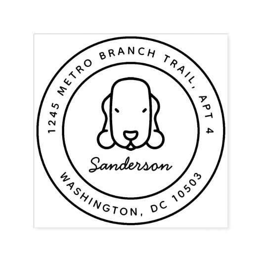 ベッドリントンテリア差出人住所スタンプセルフインク セルフインキングスタンプ (デザイン)