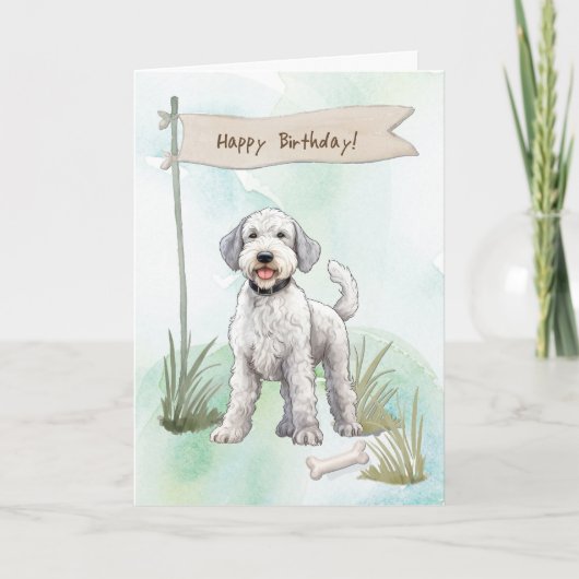 ベッドリントンテリア犬の誕生日標識 カード (正面)