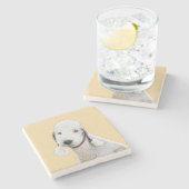 ベッドリントン絵画テリアの – オリジナルドッグアート ストーンコースター (横)