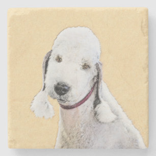 ベッドリントン絵画テリアの – オリジナルドッグアート ストーンコースター