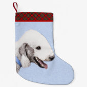 ベッドリントン絵画テリアの – オリジナルドッグアート スモールクリスマスストッキング (正面)