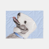 ベッドリントン絵画テリアの – オリジナルドッグアート フリースブランケット (正面(横))