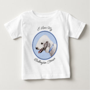 ベッドリントン絵画テリアの – オリジナルドッグアート ベビーTシャツ