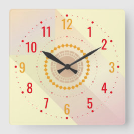 ベッドルーム&リビングルームデコールアイディアfor a モダン Cream スクエア壁時計