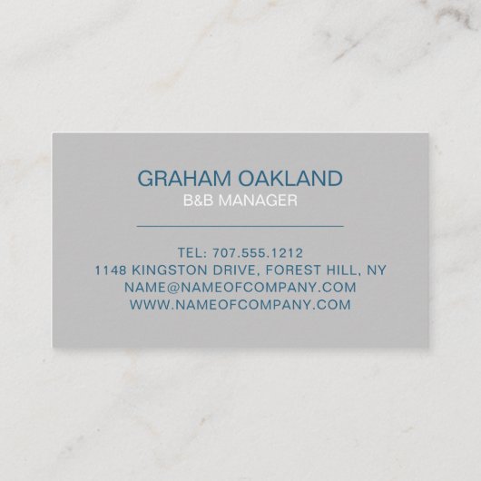 ベッドロゴベッド&ブレックファーストアコモデーション 名刺 (裏面)