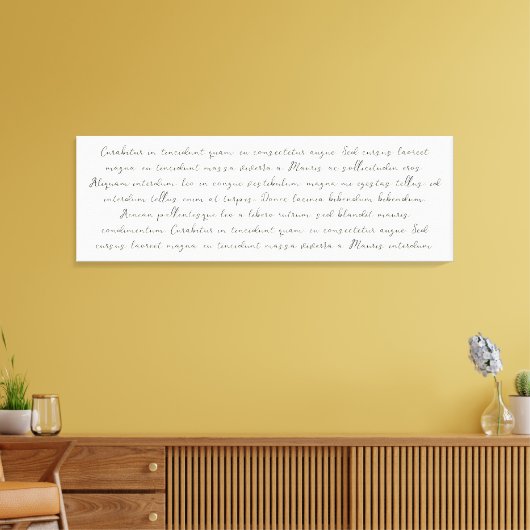 ベッド上のカスタム歌の歌詞の引用文 キャンバスプリント (インサイチュ (リビング))