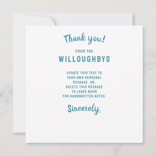 ベッド魅力的Nブレックファーストビクトリアンハウスクリスマス サンキューカード (裏面)