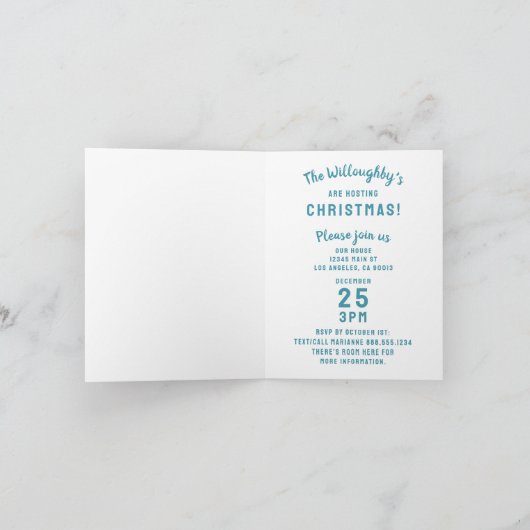 ベッド魅力的Nブレックファーストビクトリアンハウスクリスマス 招待状 (内部)