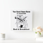 ベッド&ブレックファーストマンガ スクエア壁時計 (ホーム)