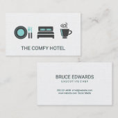 ベッド&ブレックファースト/リネンパターンバックグラウンド 名刺 (正面/裏面)