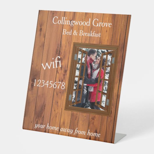 ベッド&ブレッ素朴クファースト🌿 Wifi情報 台座サイン (正面)