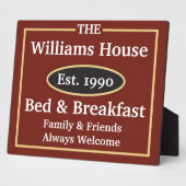 ベッパーソナライズされたド&ブレックファーストサイン フォトプラーク (側面)